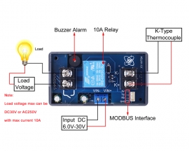 High Temperature Controller K-type Thermocouple -99~999C LCD Display 10A Relay Switch Controller